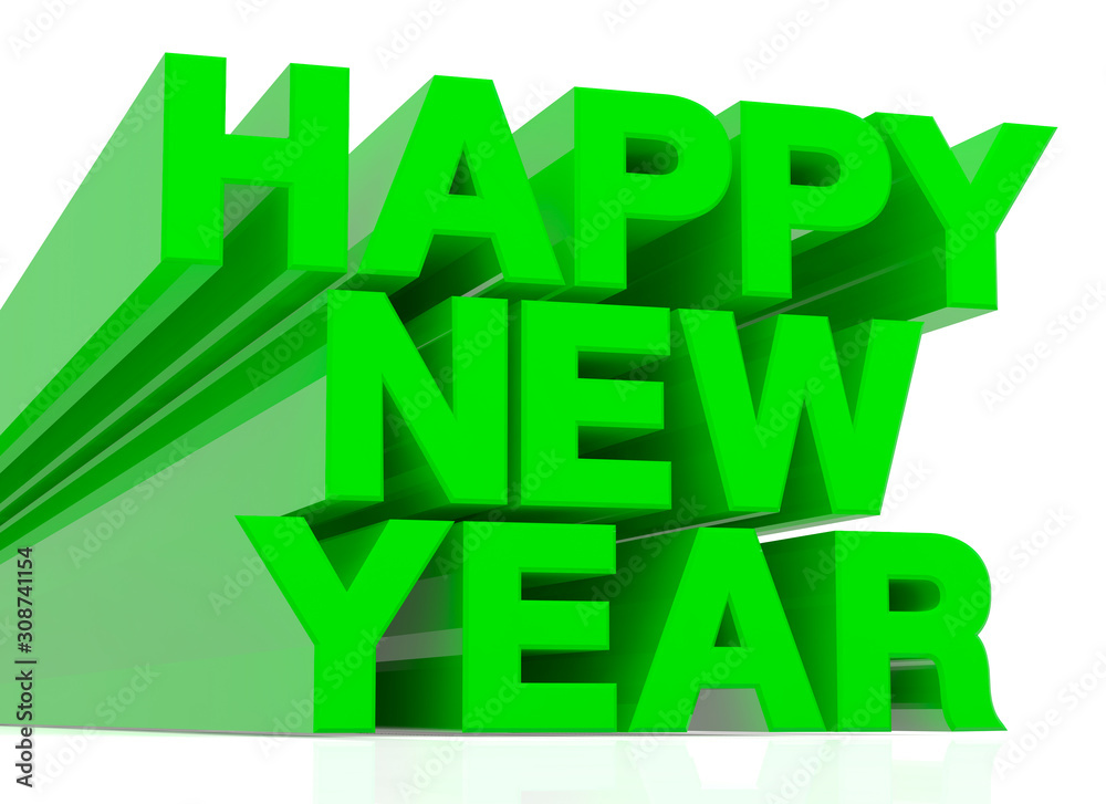 HAPPY NEW YEAR 3D rendering HAPPY NEW YEAR 3D rendering