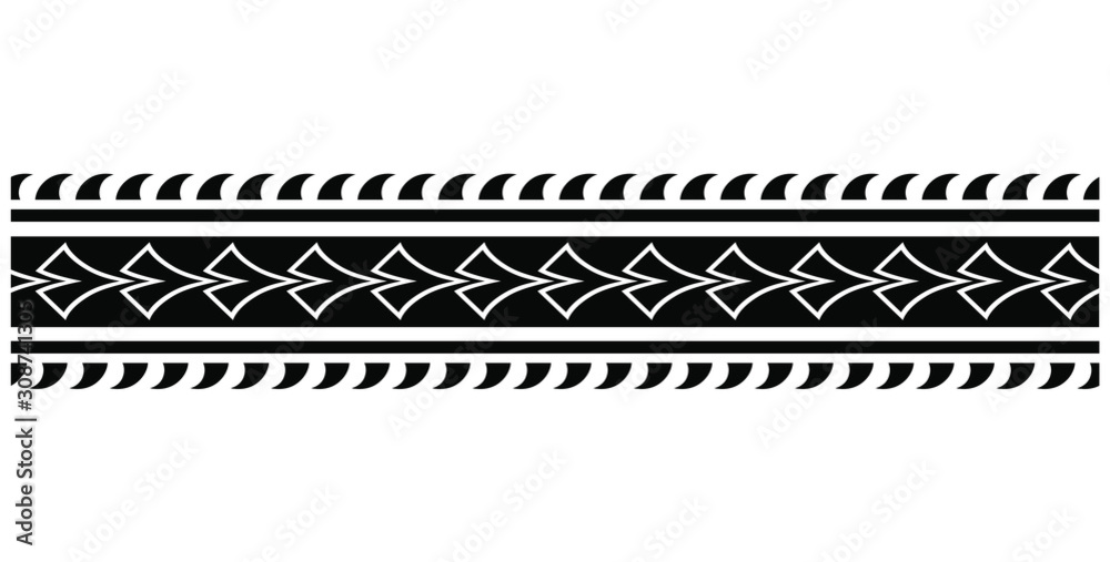Polynesian tattoo border. - Rudvistock