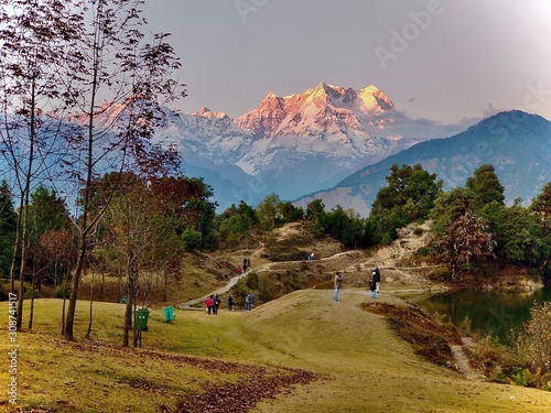 Canvas Print autumn in the mountains Uttarakhand india