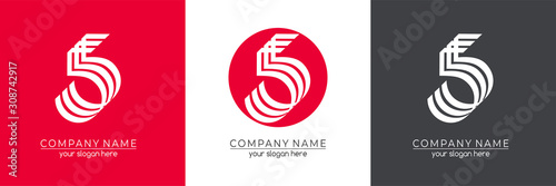Letter 5, 555 logo icon design template elements. Elegant rich logo. Letter logo