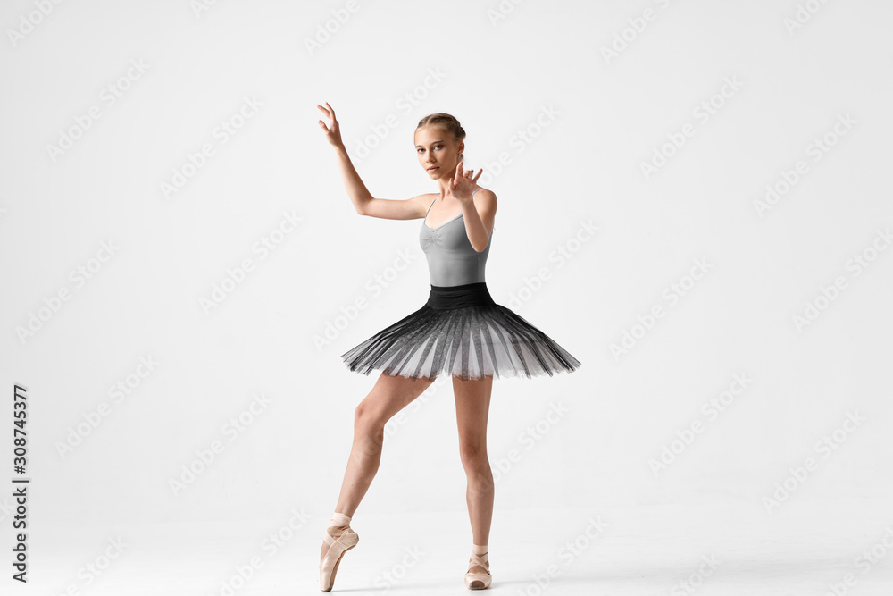 young ballet dancer in rehearsal