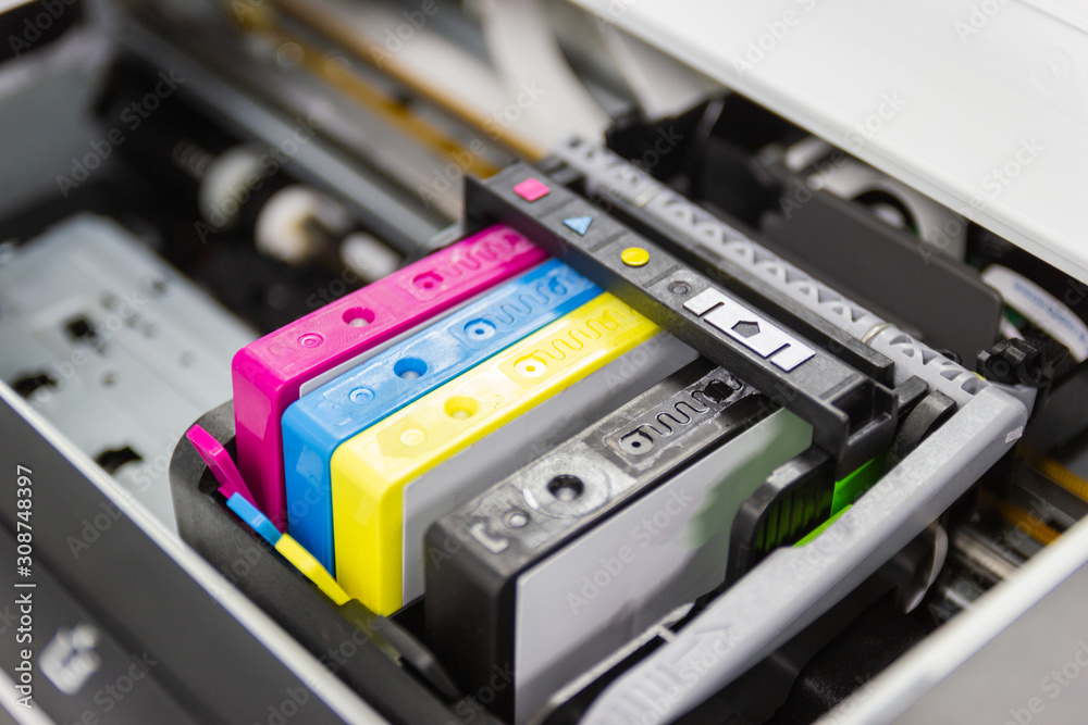 An ink cartridge or inkjet cartridge is a component of an inkjet printer that contains the ink four color An ink cartridge or inkjet cartridge is a component of an inkjet printer that contains the ink four color