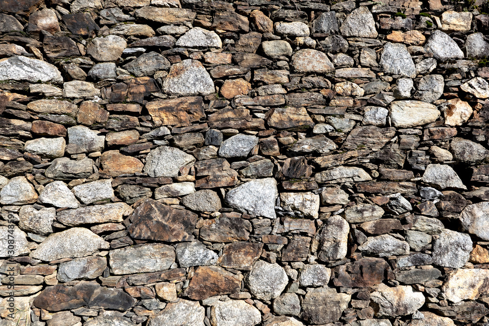 Dry stone wall along a country road in Valtellina, Lombardy, Italy Dry stone wall along a country road in Valtellina, Lombardy, Italy