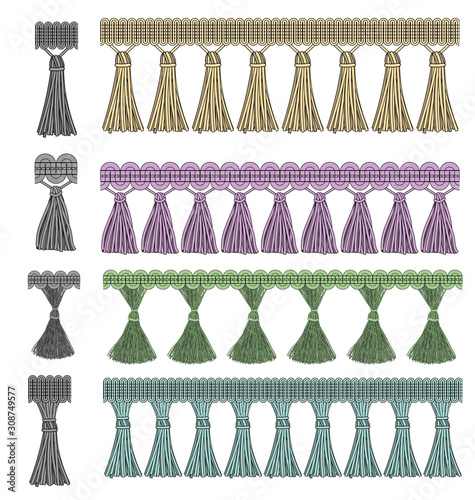 Fringe tassel pattern brush colorable