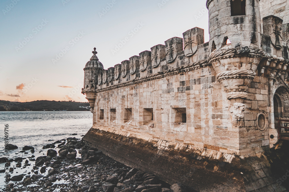 Belem Tower with a beautiful sky