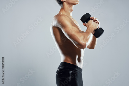 man with dumbbells