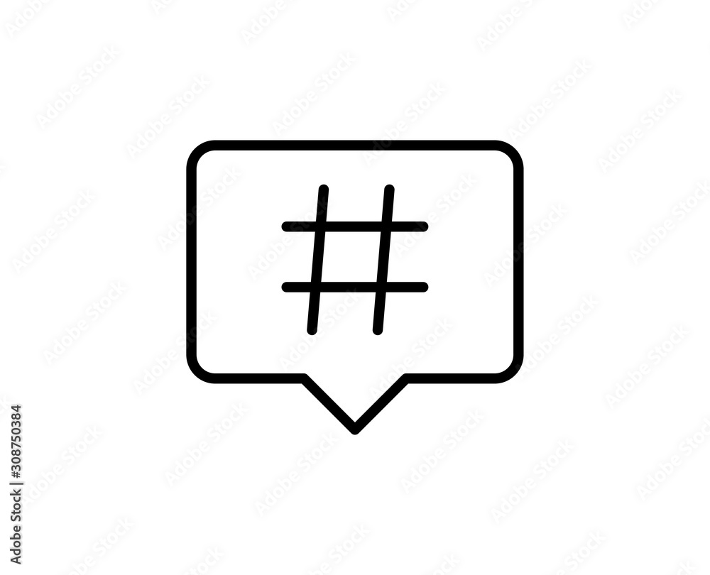 Fototapeta premium Hashtag line icon