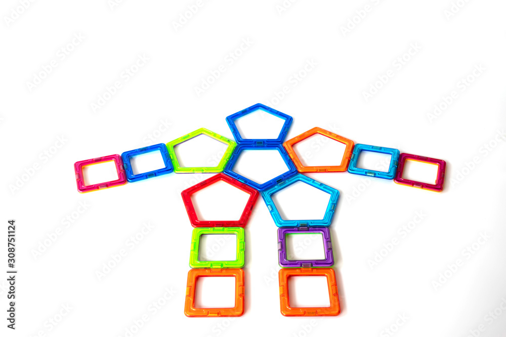 Magnetic toys on white background. Magnetic toys on white background.