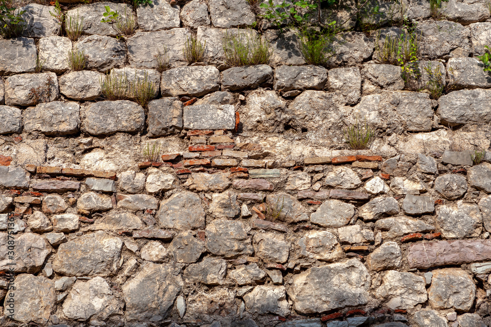 Fototapeta premium old masonry stone wall, background, Montenegro