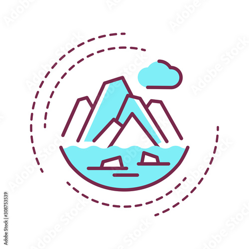 Global warming color line icon. The long-term heating of Earth s climate system due to human activities. Pictogram for web page, mobile app, promo. UI UX GUI design element. Editable stroke.