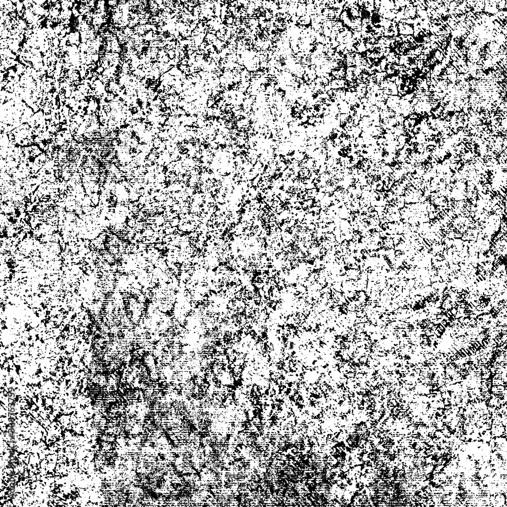 Fototapeta premium Urban grunge background black and white. Vector template of old vintage texture. Abstract pattern of dirt, dust, cracks