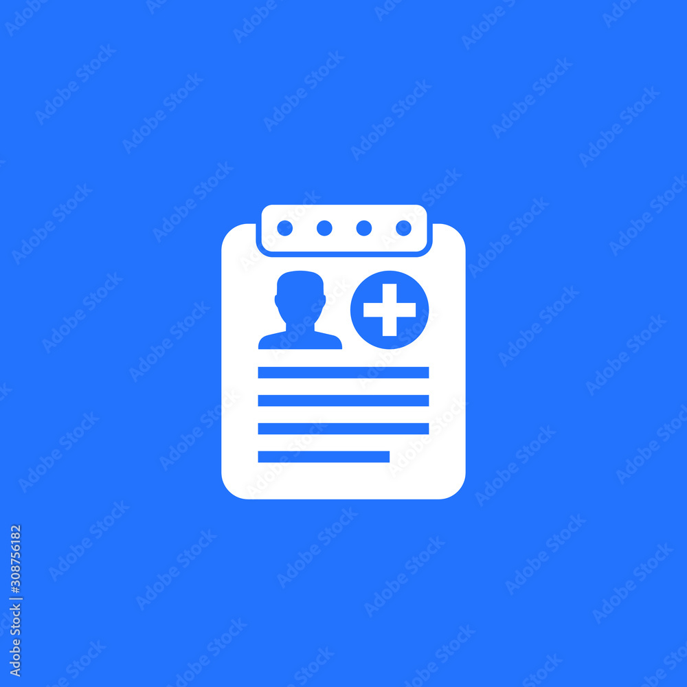 Fototapeta premium medical history, patient file icon