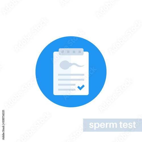 sperm test results icon, vector