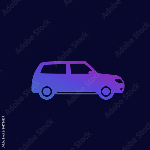 universal car, automobile icon, vector