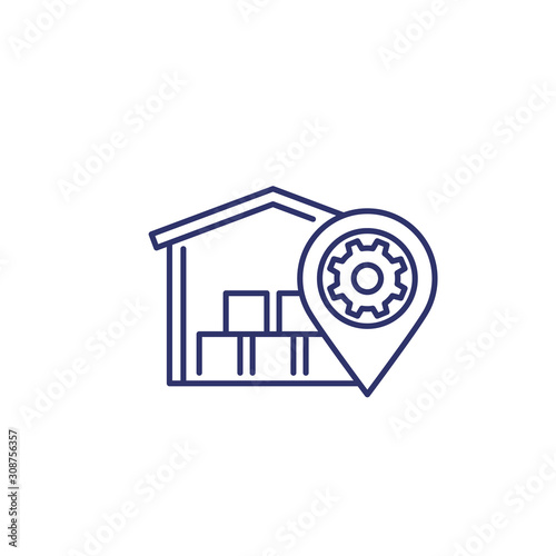 warehouse, logistics, distribution line icon