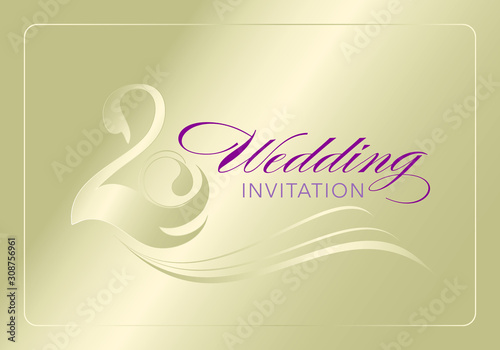 Golden wedding invitation