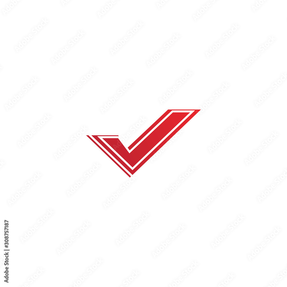 letter V check mark logo icon design template elements-vector