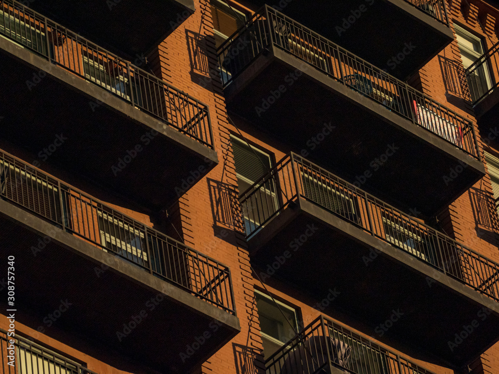 Fototapeta premium Apartment building patterned balconies