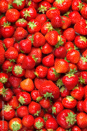 A lot of ripe strawberries
