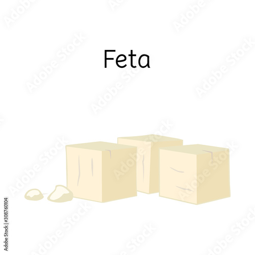 Vector illustration of cheese and feta symbol. Web element of cheese and piece vector icon for stock.