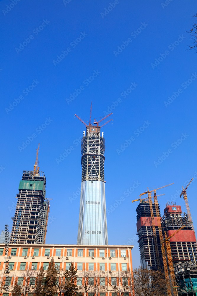 Obraz premium Zhongguo Zun in construction, Beijing, China
