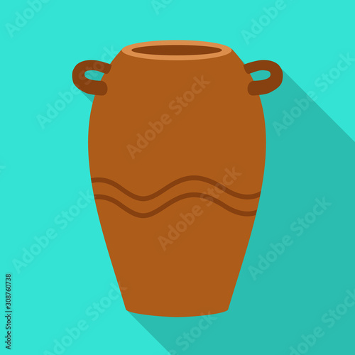 Vector design of vase and ceramic icon. Graphic of vase and brown stock vector illustration.