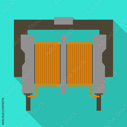 Vector design of coil and steel icon. Graphic of coil and flexible stock vector illustration.