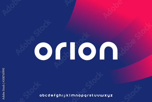 Fotografie, Tablou Orion, Abstract technology science alphabet lowercase font