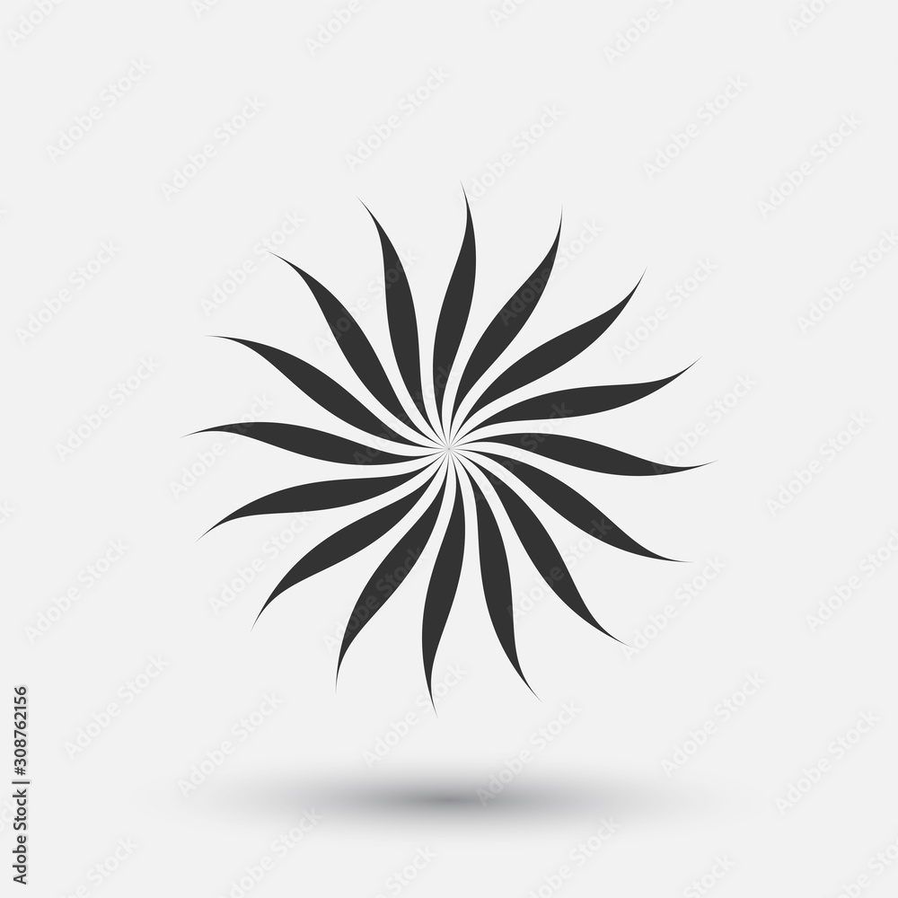 Vector creative icon - floral decorative element, geometric design. Round flower sign