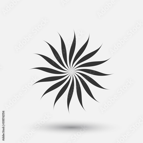 Vector creative icon - floral decorative element  geometric design. Round flower sign