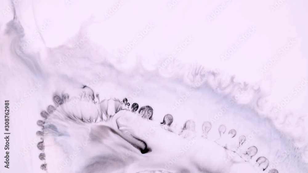 Pale pink lavender paint flow marbling background. Contemporary abstract fluid animation. Black, white and light violet acrylic mixing effect. Watercolor spreading texture close up Pale pink lavender paint flow marbling background. Contemporary abstract fluid animation. Black, white and light violet acrylic mixing effect. Watercolor spreading texture close up