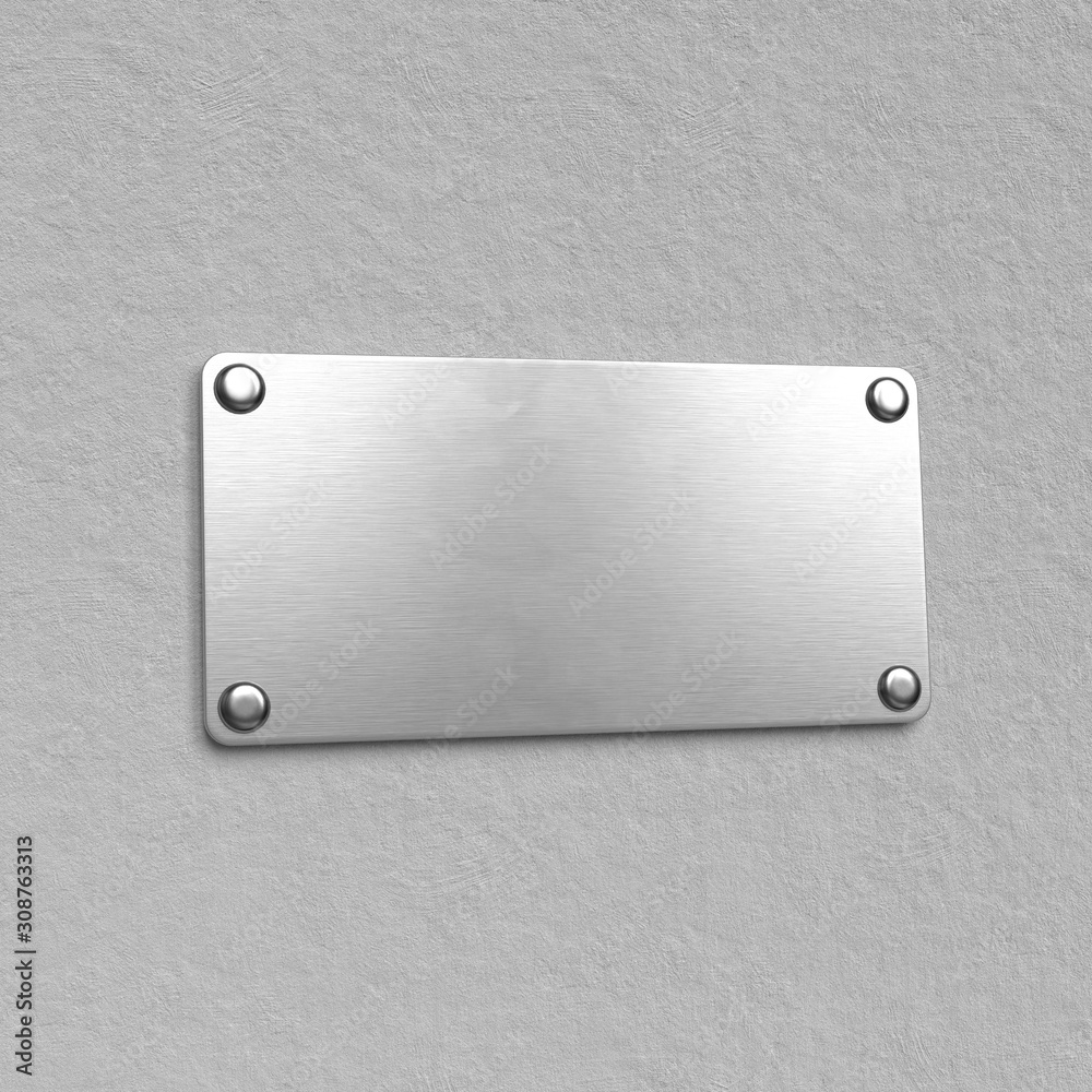 Blank name plate mockup. 3d illustration Blank name plate mockup. 3d illustration