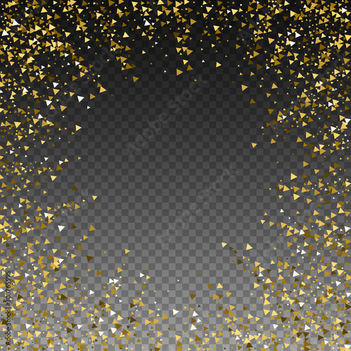 Gold triangles luxury sparkling confetti. Scattere