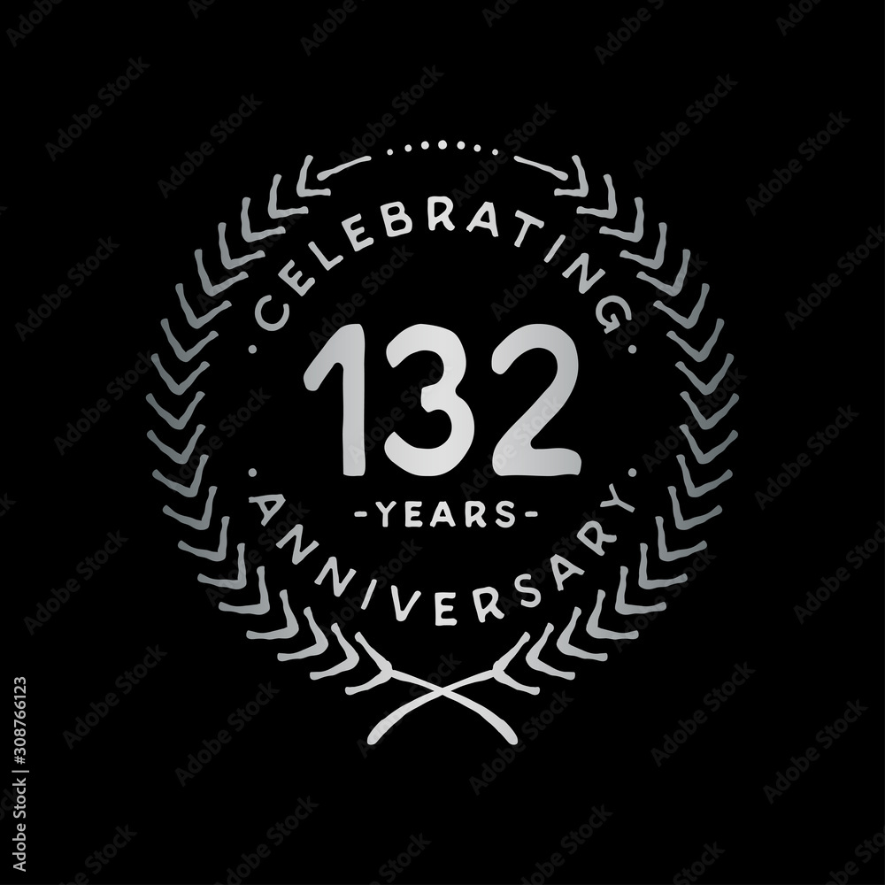 132 years design template. 132nd vector and illustration.