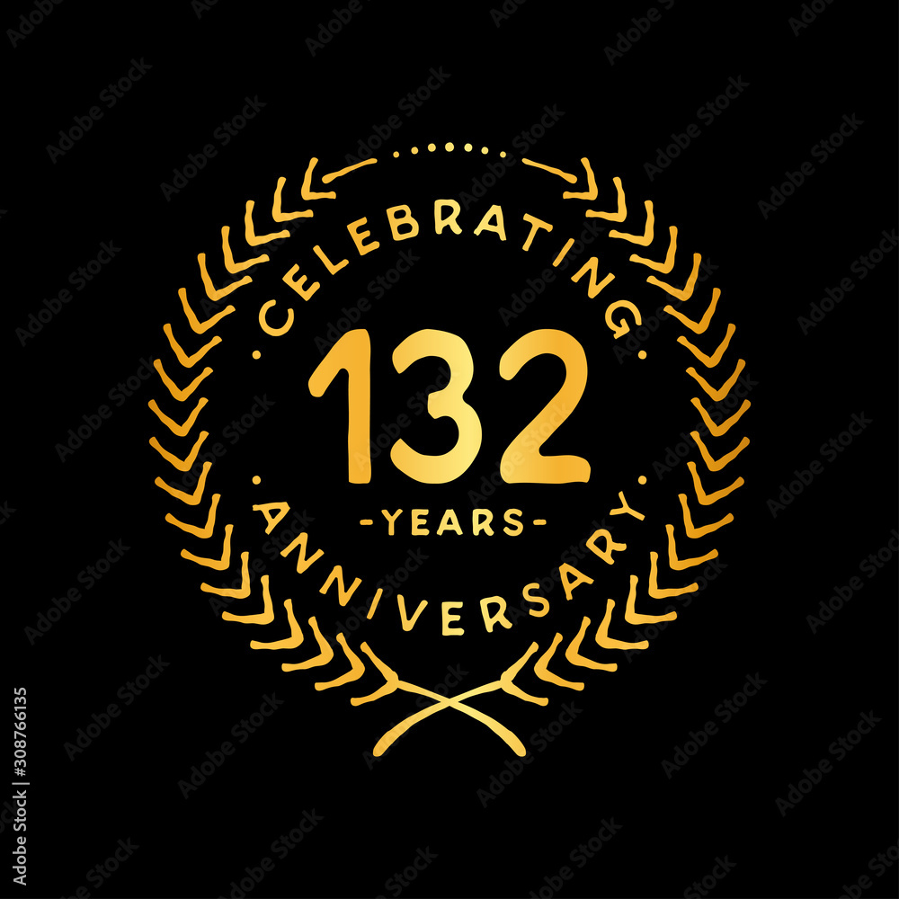 132 years design template. 132nd vector and illustration. 132 years design template. 132nd vector and illustration.