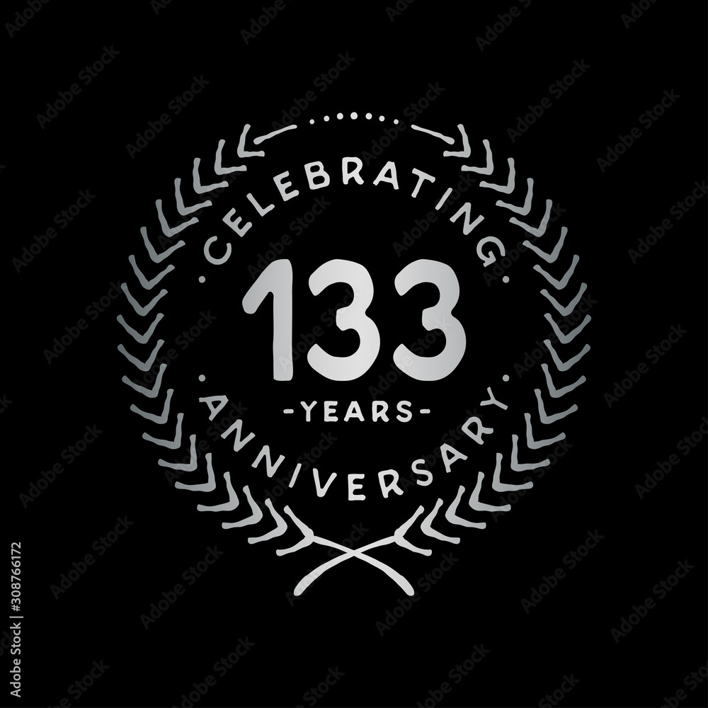 Fototapeta premium 133 years design template. 133rd vector and illustration.