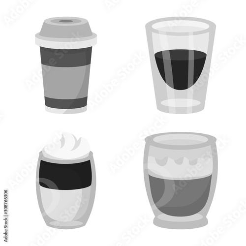 Isolated object of cafe and house icon. Set of cafe and breakfast vector icon for stock.