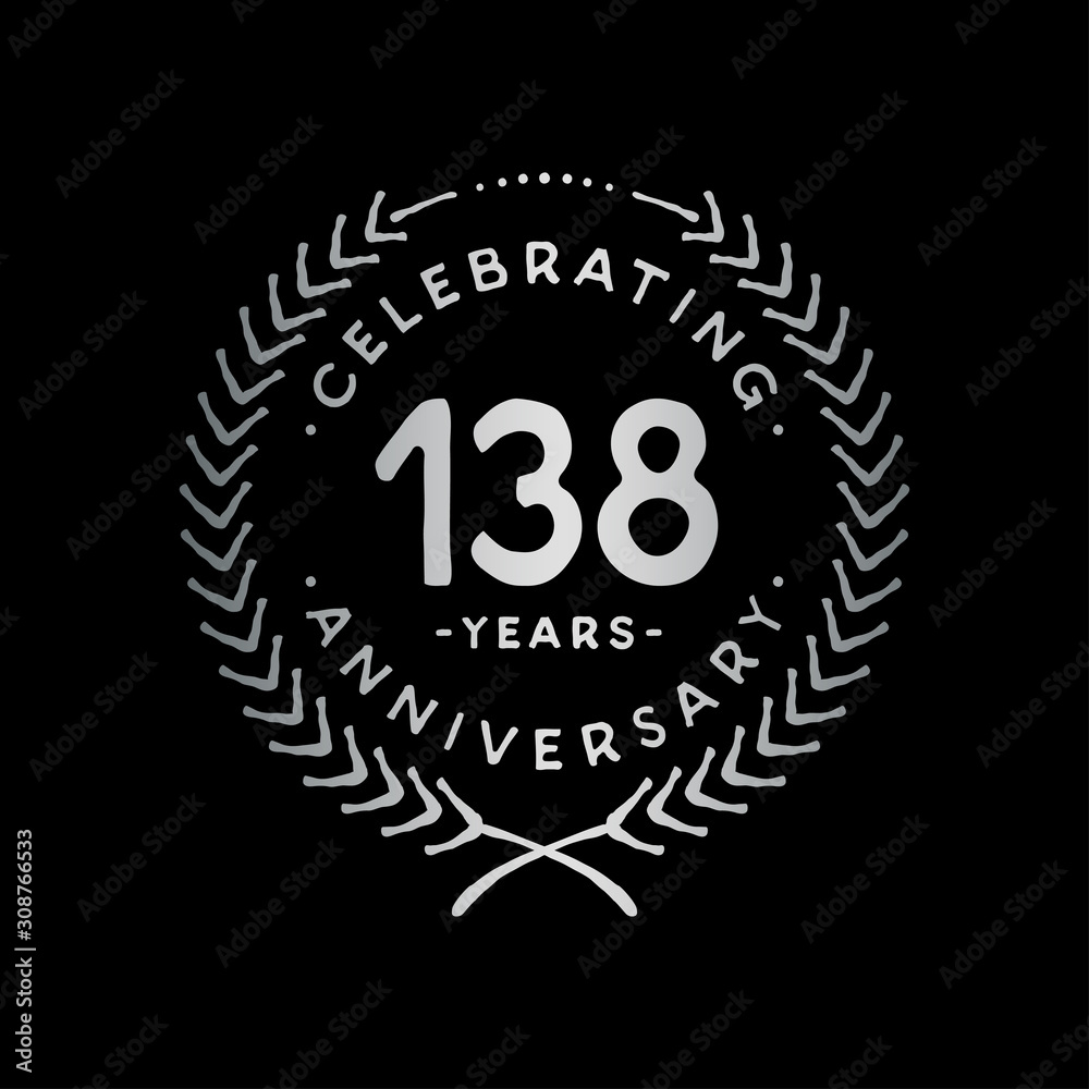 Fototapeta premium 138 years design template. 138th vector and illustration.