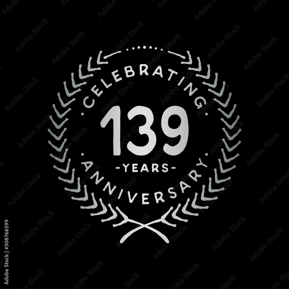 Fototapeta premium 139 years design template. 139th vector and illustration.