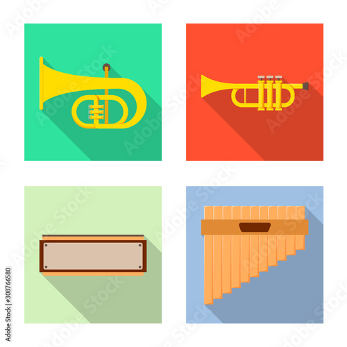 Vector illustration of concert and classical icon. Collection of concert and equipment stock symbol for web.