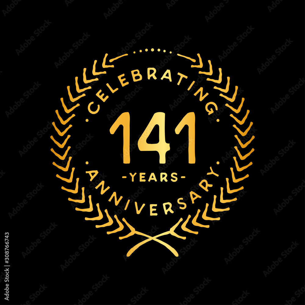 Fototapeta premium 141 years design template. 141st vector and illustration.