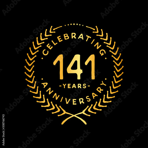 141 years design template. 141st vector and illustration.