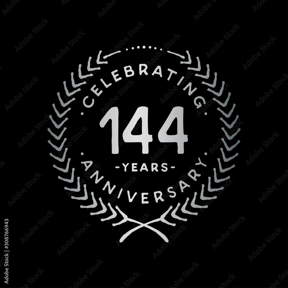144 years design template. 144th vector and illustration.
