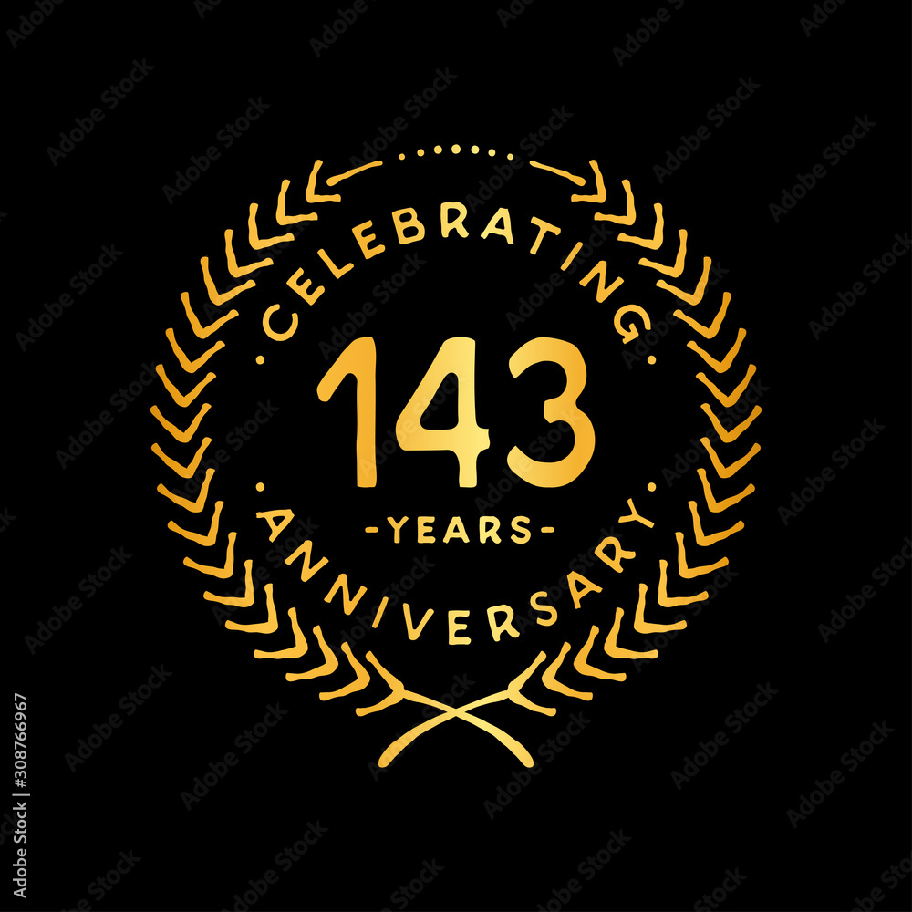 143 years design template. 143rd vector and illustration. 143 years design template. 143rd vector and illustration.
