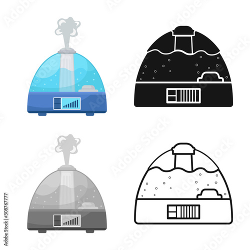 Vector illustration of humidifier and machine icon. Graphic of humidifier and moisturizer stock vector illustration.