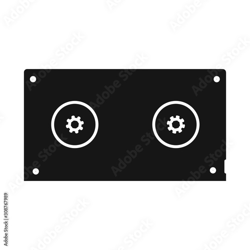 Vector illustration of videotape and reel symbol. Web element of videotape and videocassette stock symbol for web.