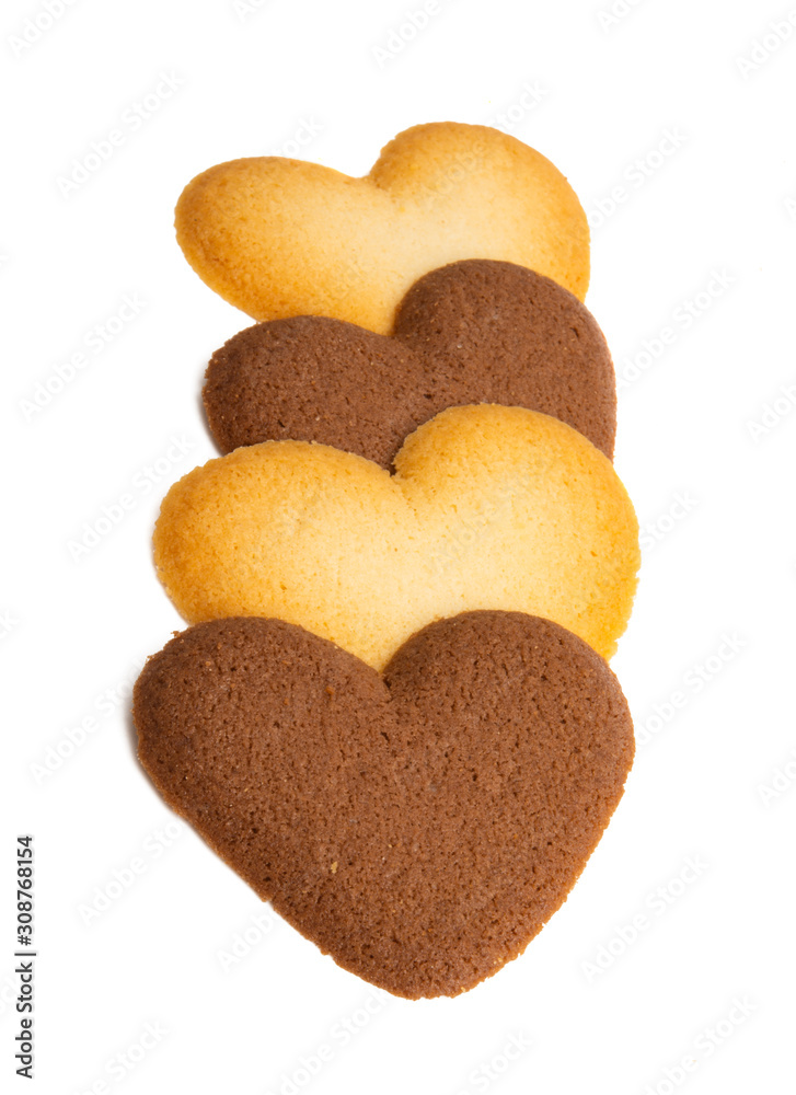 Obraz premium heart cookies isolated