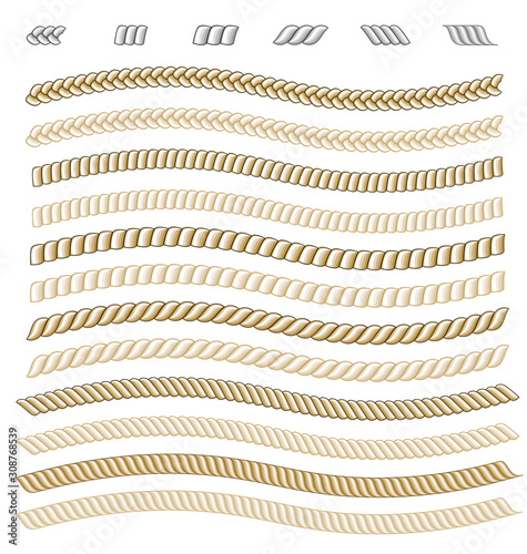 Braid cord rope pattern brush colorable by stroke color