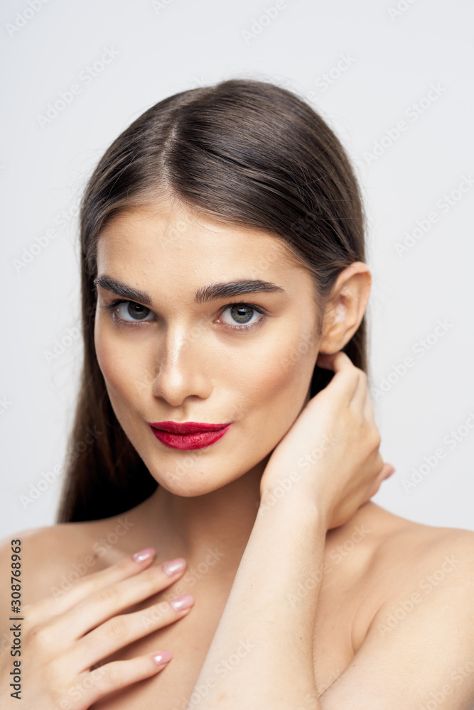 portrait of young woman with perfect skin portrait of young woman with perfect skin