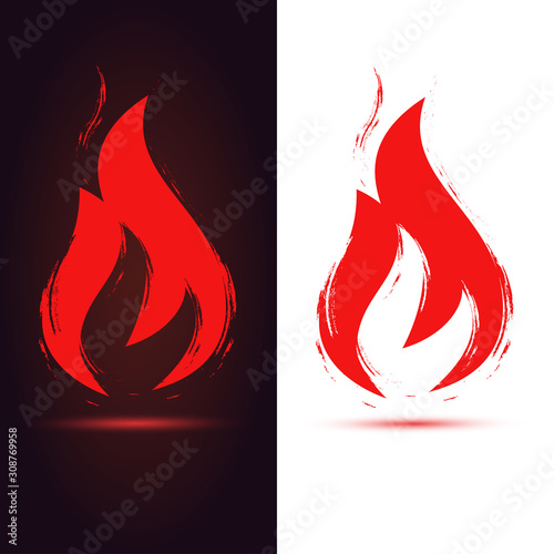 fire flame  isolated vector symbol, design element